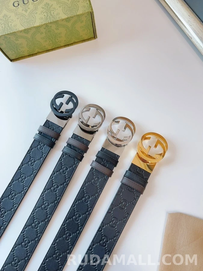 구찌 구찌 로고 레더 벨트 상세 이미지