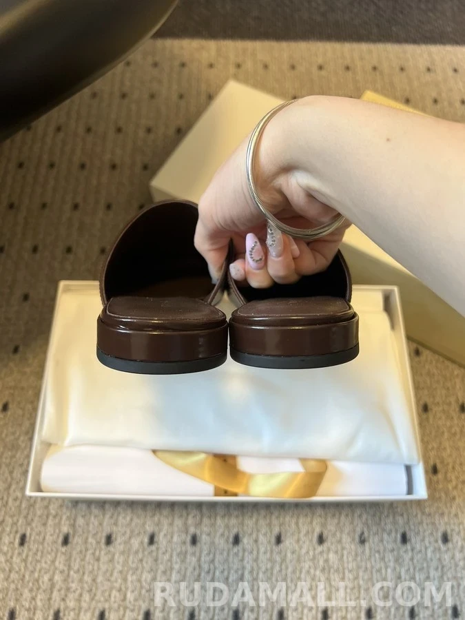더로우 더로우 레더 플랫 뮬 상세 이미지