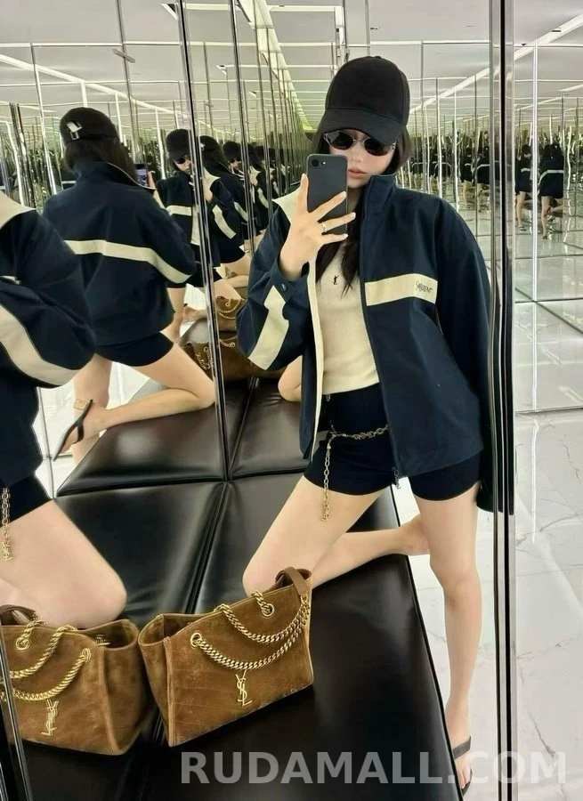 생로랑 세인트로랑 로고 자수 배색 자켓 상세 이미지