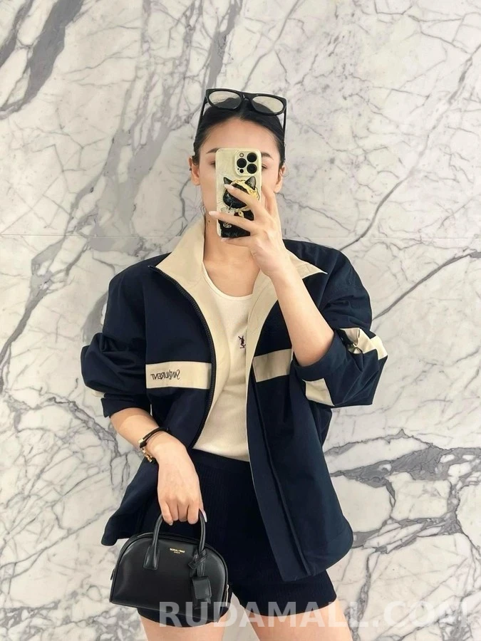 생로랑 세인트로랑 로고 자수 배색 자켓 상세 이미지