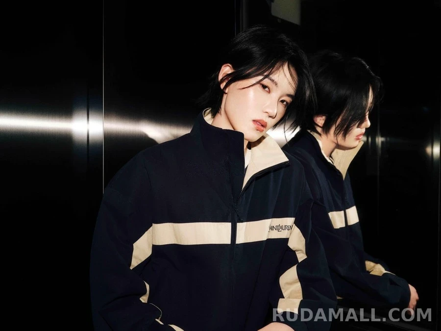 생로랑 세인트로랑 로고 자수 배색 자켓 상세 이미지