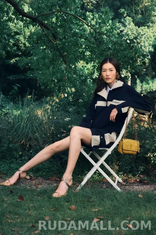 생로랑 세인트로랑 로고 자수 배색 자켓 상세 이미지