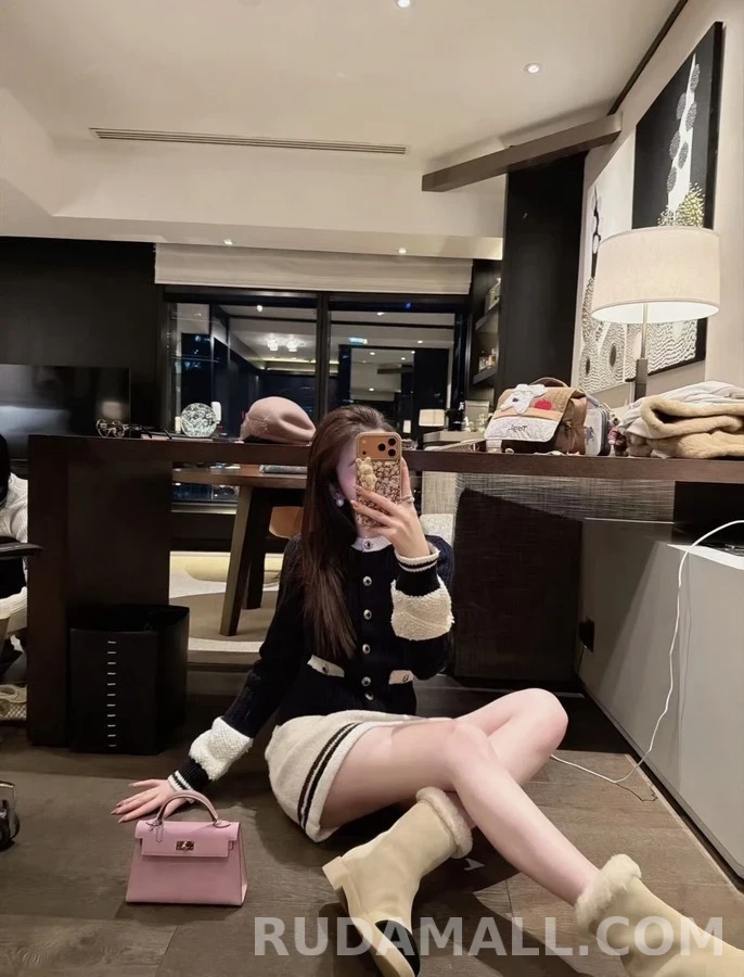 샤넬 샤넬 투톤 스웨이드 양모 설원 부츠 상세 이미지
