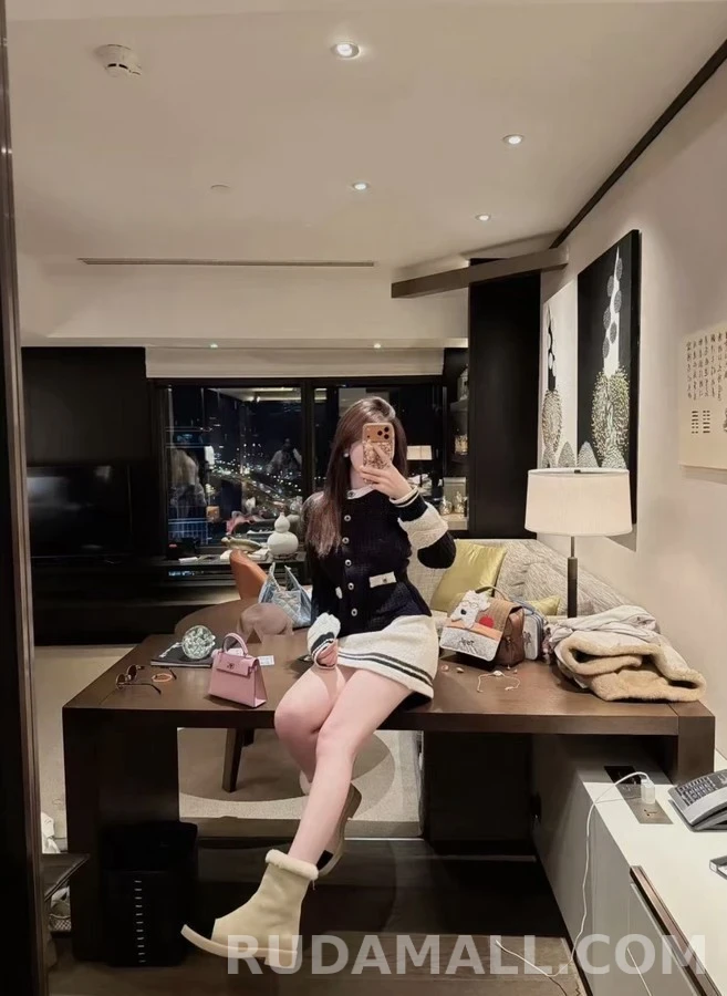 샤넬 샤넬 투톤 스웨이드 양모 설원 부츠 상세 이미지