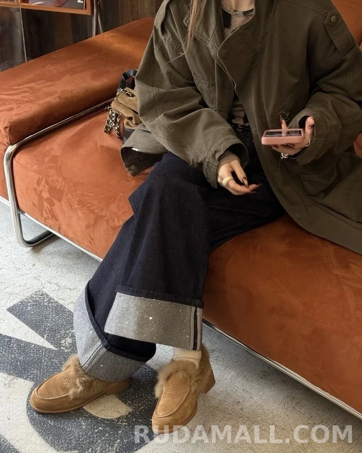 샤넬 샤넬 퍼 트리밍 로퍼 상세 이미지