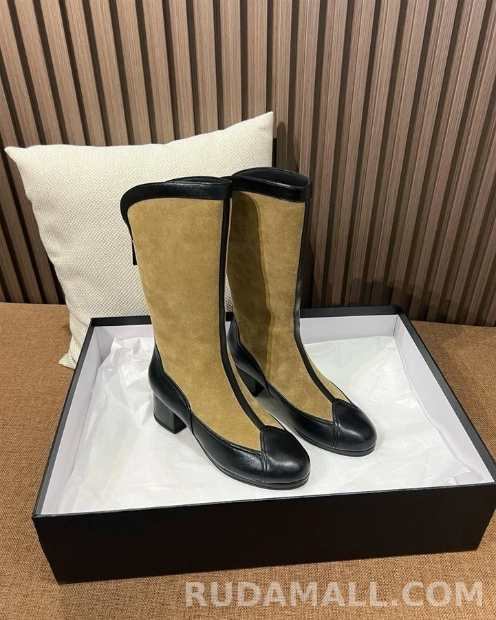 샤넬 샤넬 하이 부츠 스웨이드 카프스킨 상세 이미지
