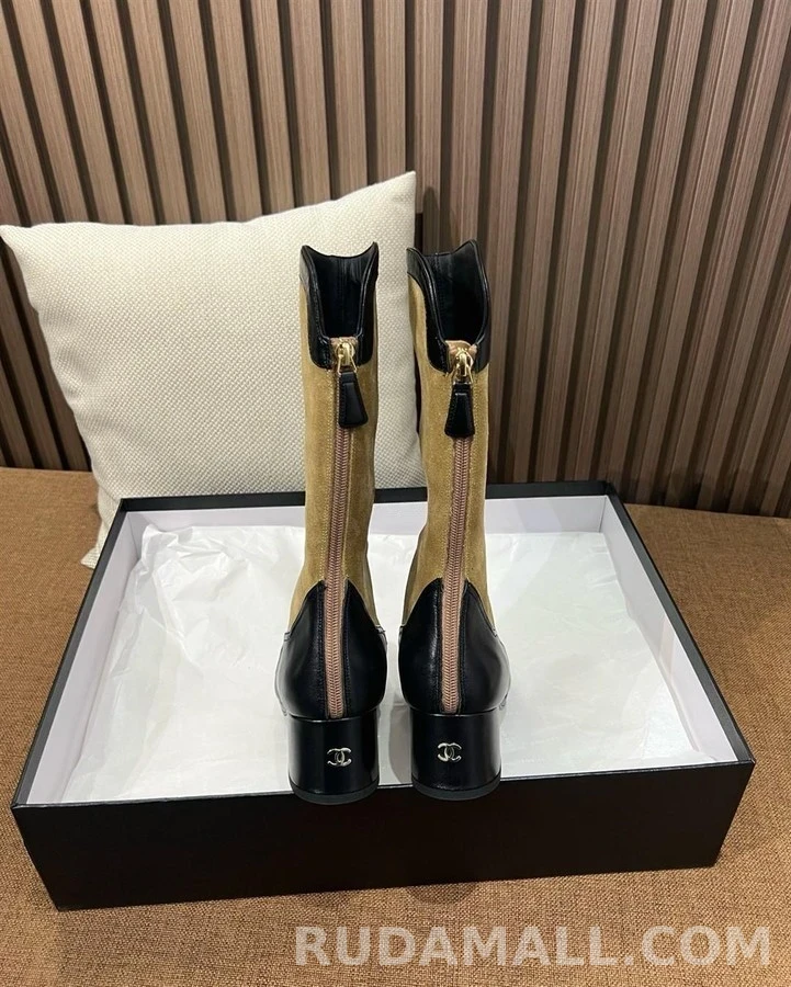 샤넬 샤넬 하이 부츠 스웨이드 카프스킨 상세 이미지