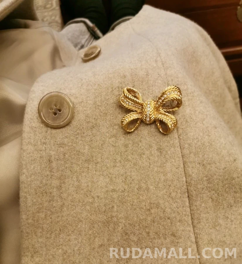 디올 디올 빈티지 라이트골드 리본 브로치 상세 이미지