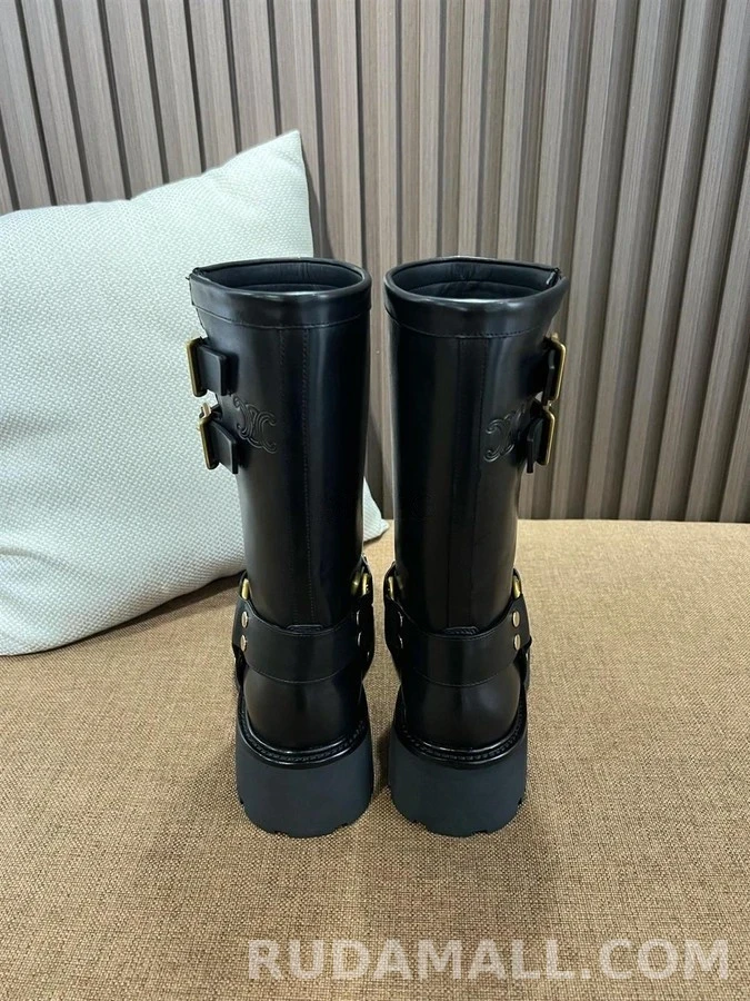 셀린느 셀린느 하네스 베지탈 카프스킨 바이커 부츠 상세 이미지