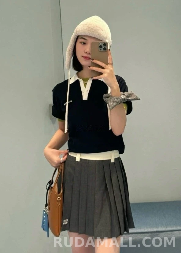 미우미우 미우미우 플리츠 미니 스커트 상세 이미지
