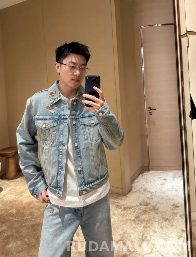 루이비통 루이비통 핀 장식 데님 자켓 상세 이미지