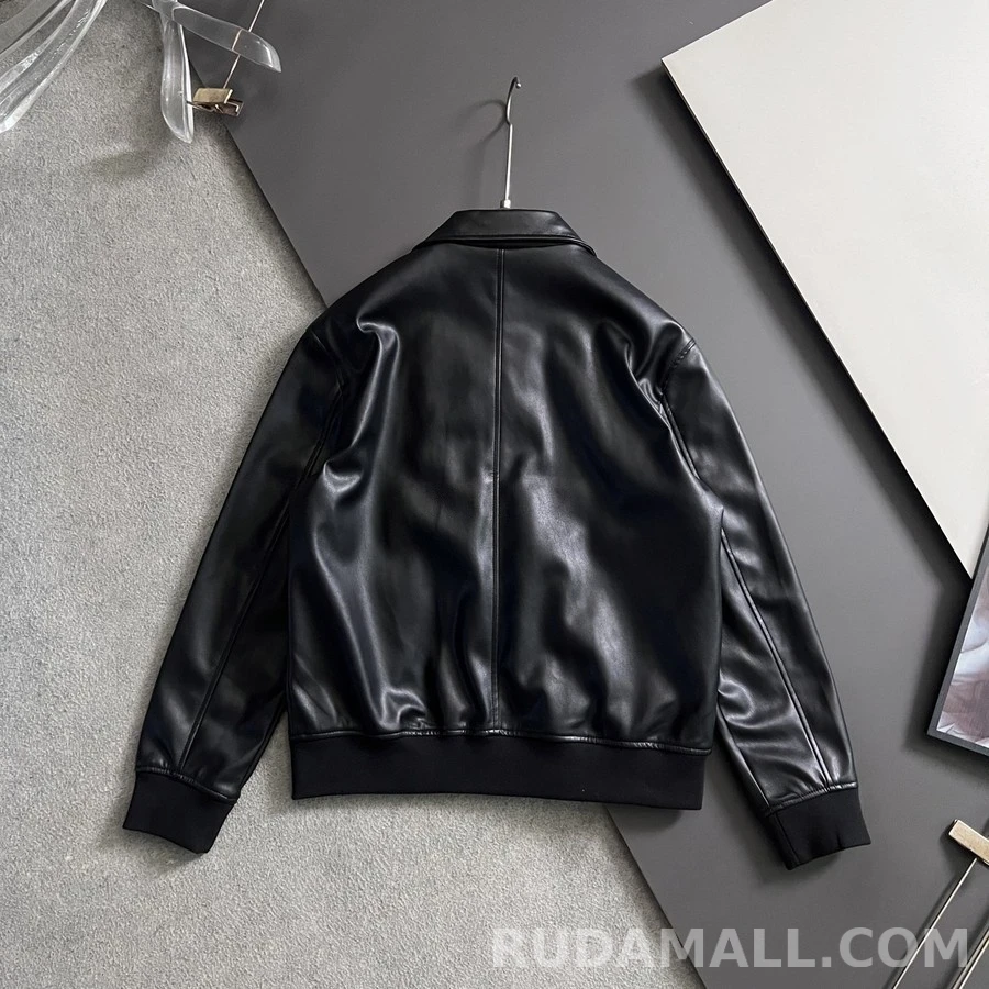 버버리 버버리 전마 로고 레더 재킷 상세 이미지