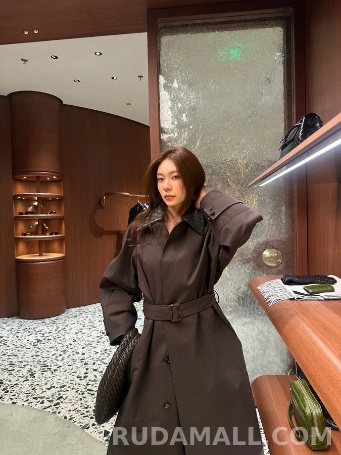 보테가베네타 보테가 베네타 위빙 레더 칼라 코트 상세 이미지