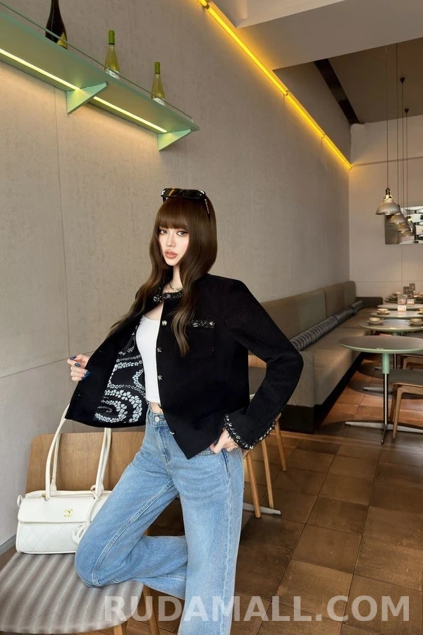 샤넬 샤넬 체크 칼라 자켓 상세 이미지
