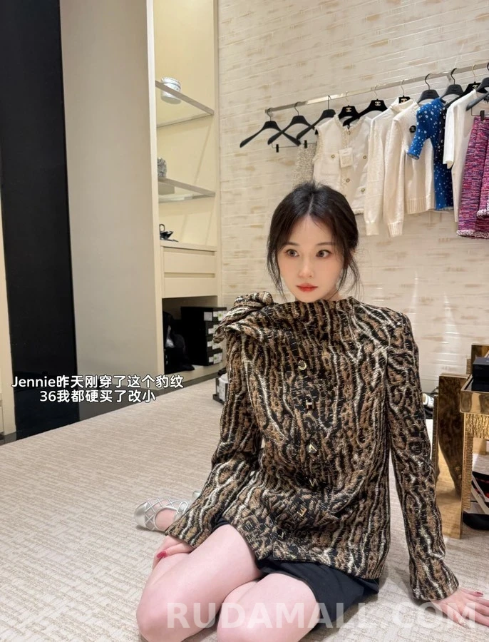 샤넬 샤넬 레오파드 자카드 재킷 상세 이미지