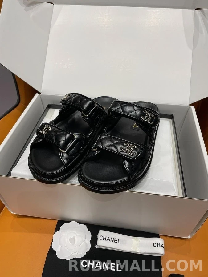 샤넬 샤넬 그레인드 카프스킨 슬라이드 상세 이미지