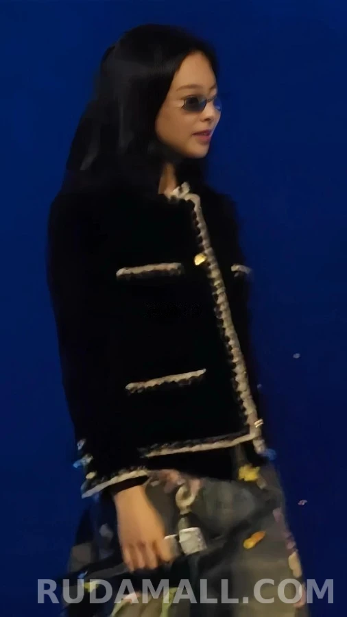 샤넬 샤넬 벨벳 스트라이프 트위드 트리밍 자켓 상세 이미지