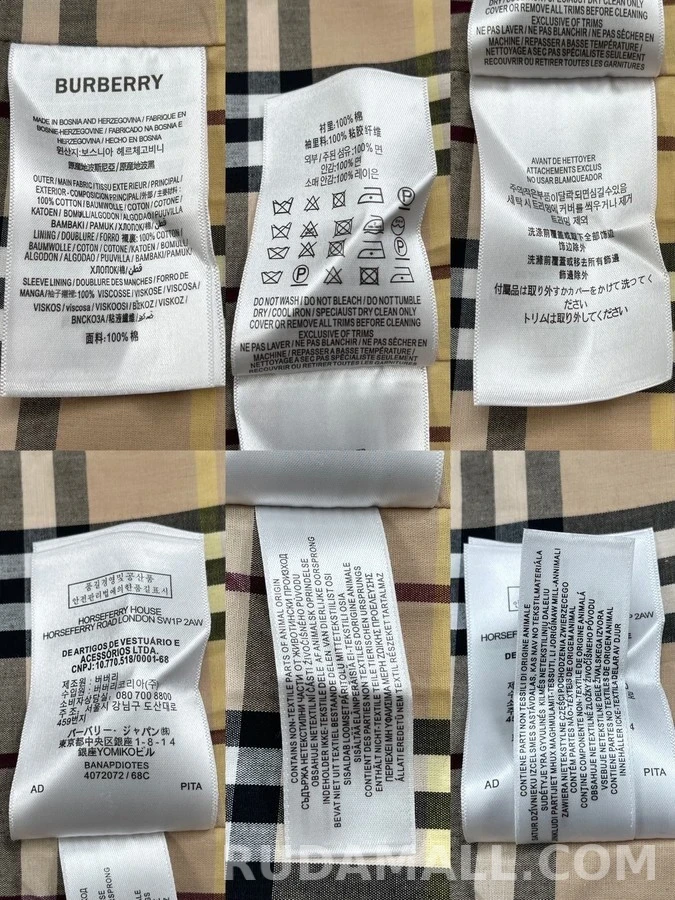 버버리 버버리 코튼 혼방 숏 트렌치 코트 상세 이미지