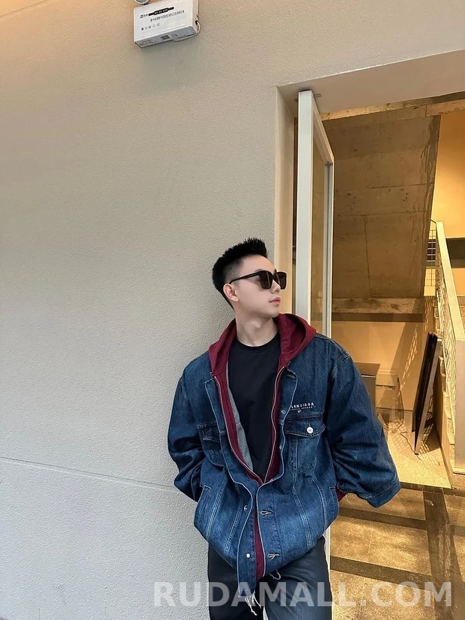 발렌시아가 발렌시아가 데님 후드 맨투맨 상세 이미지