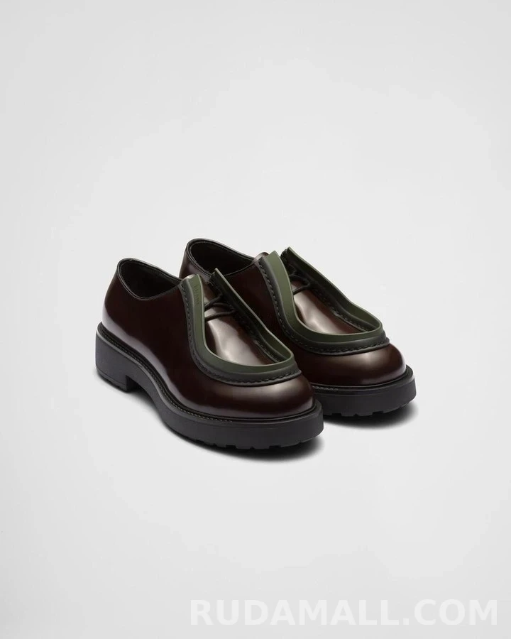 프라다 프라다 Diapason 브러시드 가죽 레이스업 슈즈 상세 이미지