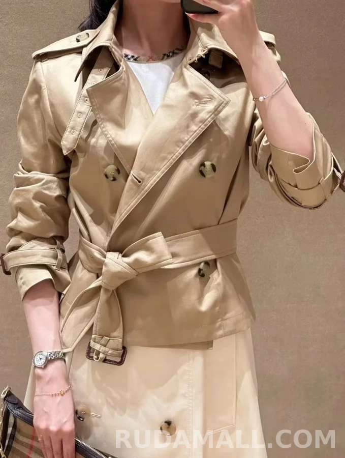버버리 버버리 더블 브레스티드 숏 트렌치 자켓 상세 이미지