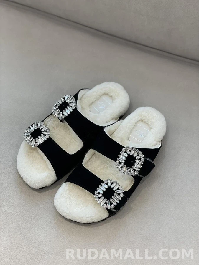 로저 비비에 로저비비에 Slidy Viv Fur 플랫 샌들 상세 이미지
