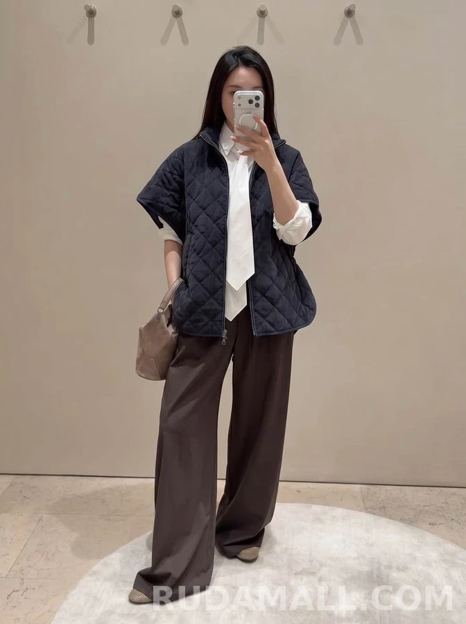 브루넬로 쿠치넬리 브루넬로 쿠치넬리 퀼팅 드로스트링 케이프 자켓 상세 이미지