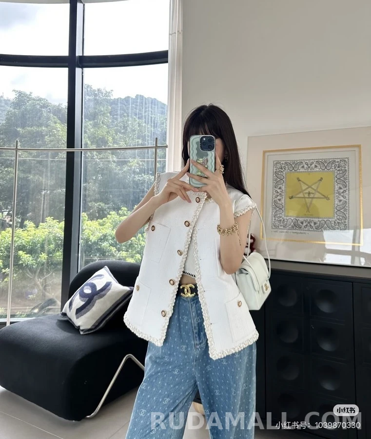 샤넬 샤넬 트위드 브레이드 슬리브리스 상세 이미지