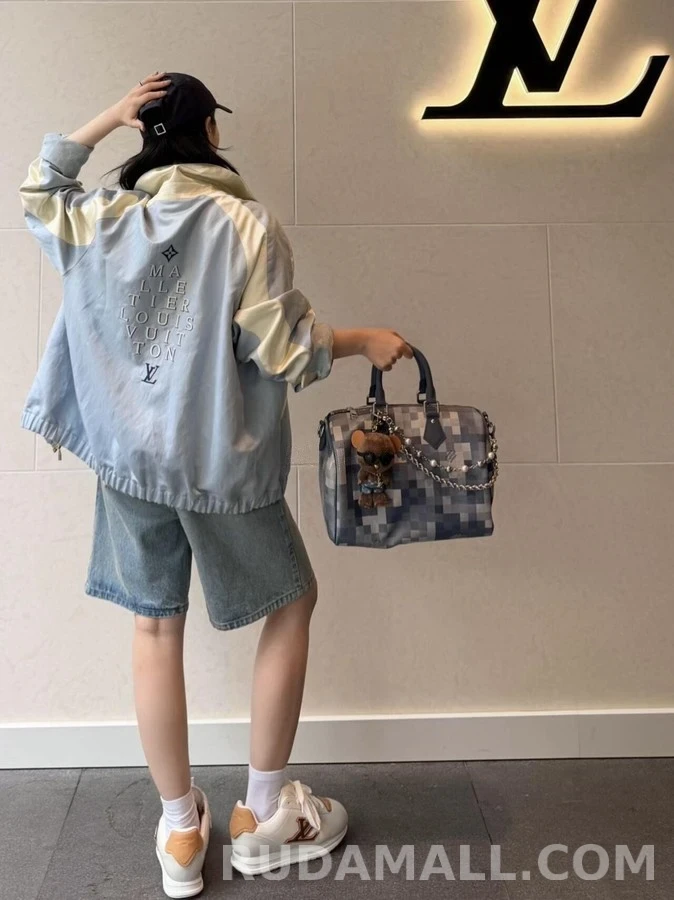 루이비통 루이비통 컬러 블록 레터링 실크 혼방 자켓 상세 이미지