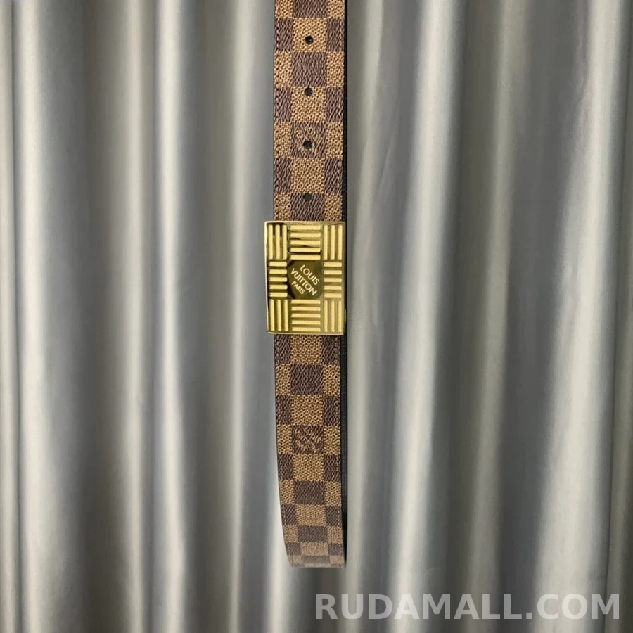 루이비통 루이비통 다미에 플레이트 리버서블 35mm 벨트 상세 이미지