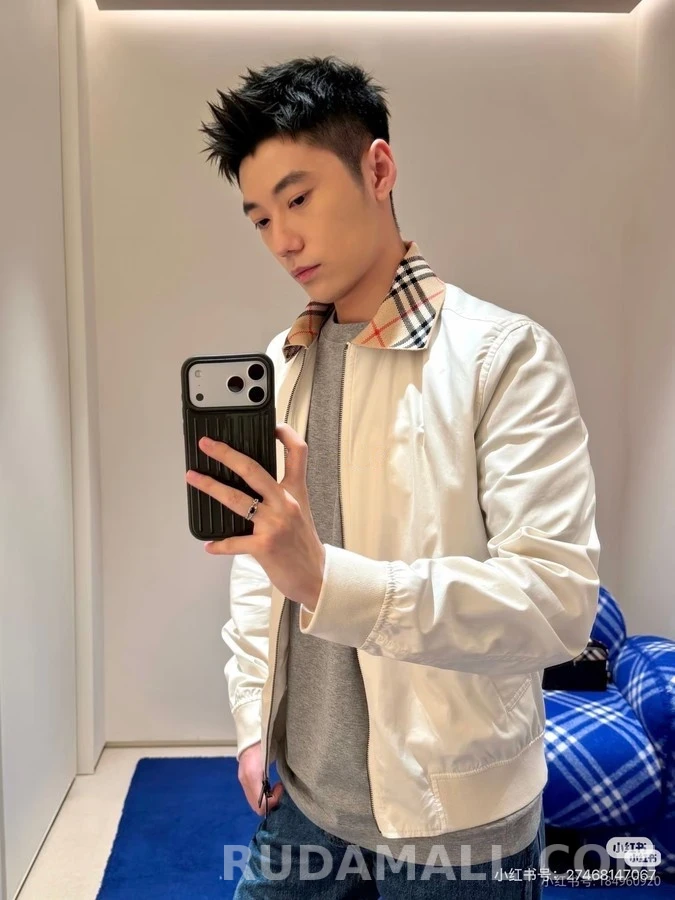 버버리 버버리 체크 카라 자수 자켓 상세 이미지