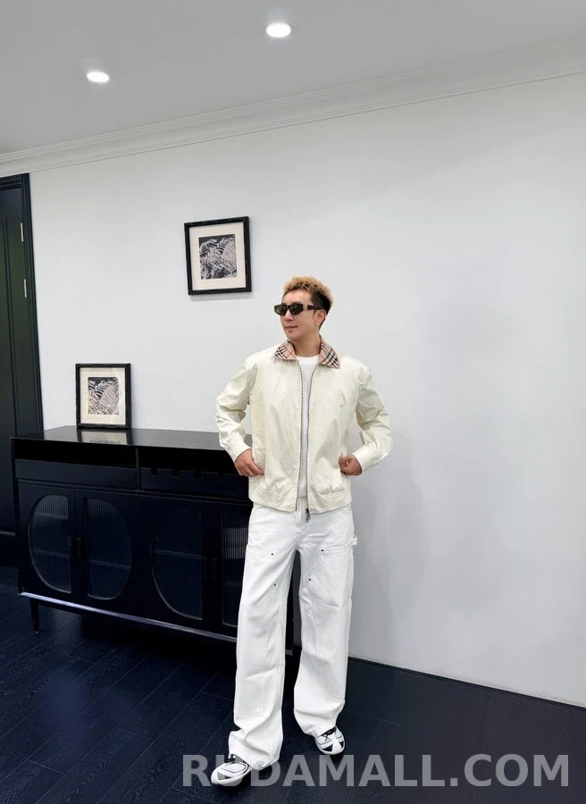 버버리 버버리 체크 칼라 해링턴 자켓 상세 이미지