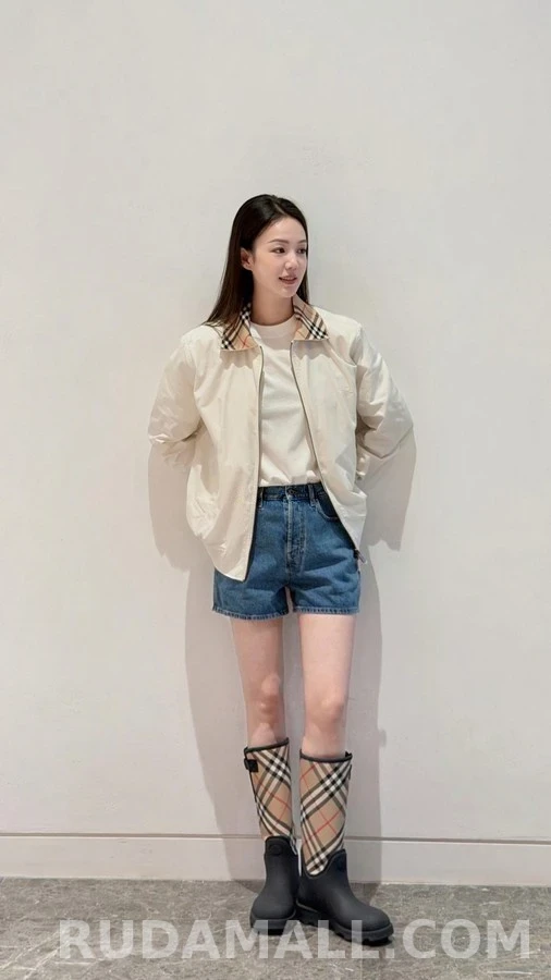 버버리 버버리 체크 칼라 해링턴 자켓 상세 이미지