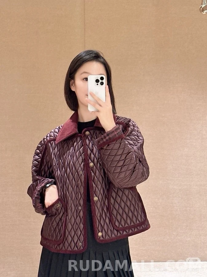 버버리 버버리 다이아몬드 퀼팅 코듀로이 카라 자켓 상세 이미지