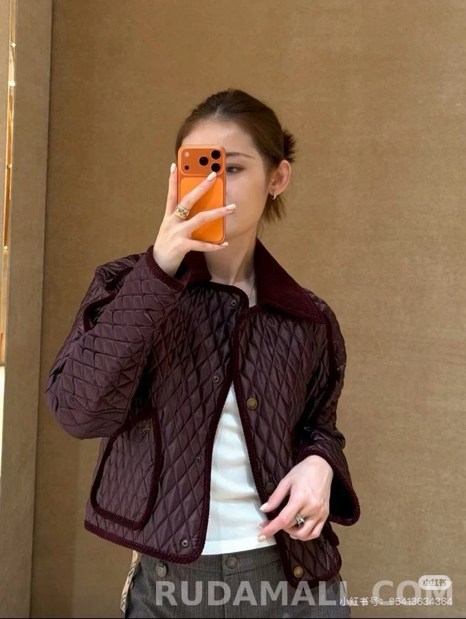 버버리 버버리 다이아몬드 퀼팅 코듀로이 카라 자켓 상세 이미지