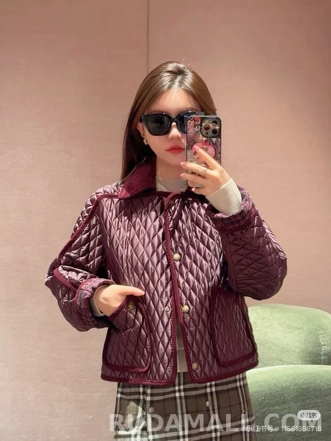 버버리 버버리 다이아몬드 퀼팅 코듀로이 카라 자켓 상세 이미지
