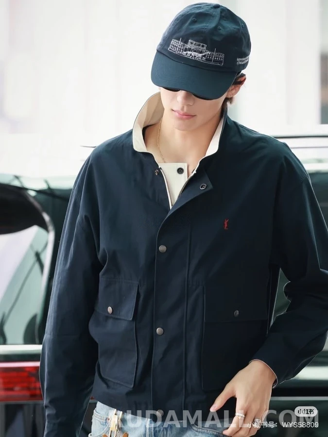 생로랑 세인트로랑 레터링 카라 자켓 상세 이미지