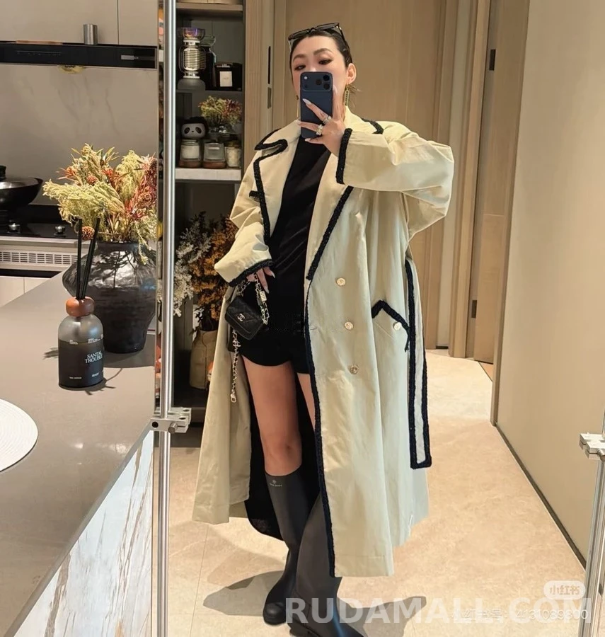 샤넬 샤넬 배색 트렌치 코트 상세 이미지