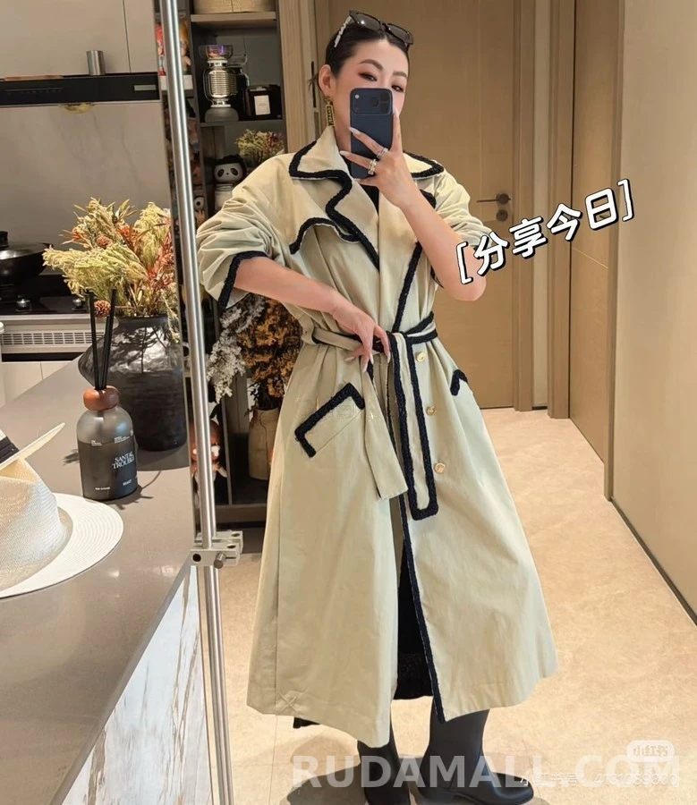 샤넬 샤넬 배색 트렌치 코트 상세 이미지