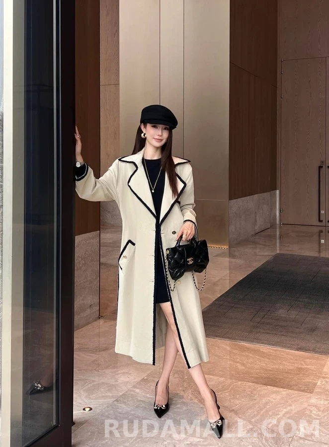 샤넬 샤넬 배색 트렌치 코트 상세 이미지