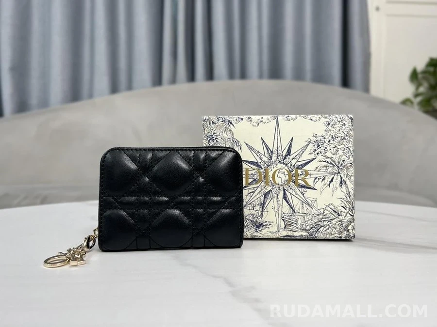 디올 디올 LADY DIOR Voyageur 양가죽 스몰 동전 지갑 상세 이미지