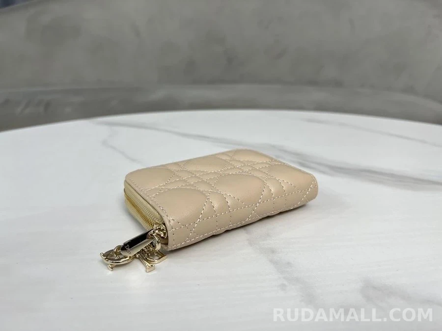 디올 디올 LADY DIOR Voyageur 양가죽 스몰 동전 지갑 상세 이미지