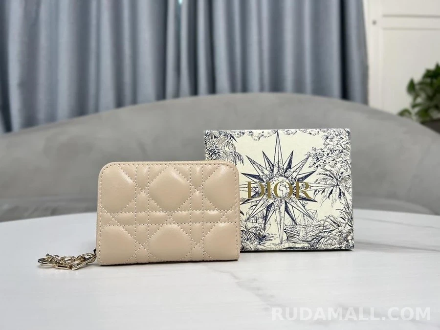 디올 디올 LADY DIOR Voyageur 양가죽 스몰 동전 지갑 상세 이미지
