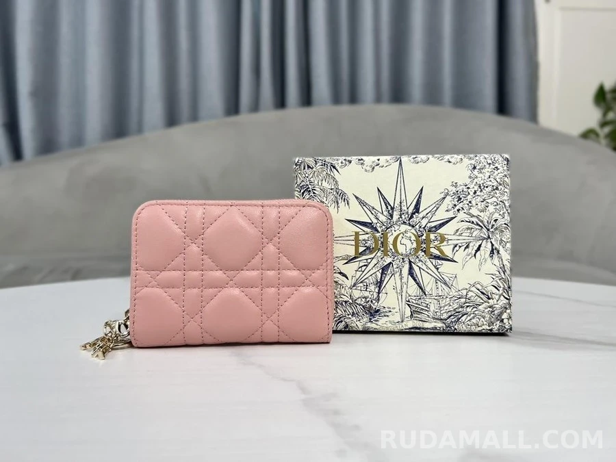 디올 디올 LADY DIOR Voyageur 양가죽 스몰 동전 지갑 상세 이미지