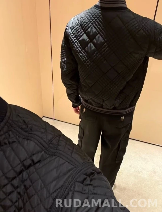 버버리 버버리 라크우드 미니 체크 퀼팅 항공 점퍼 상세 이미지