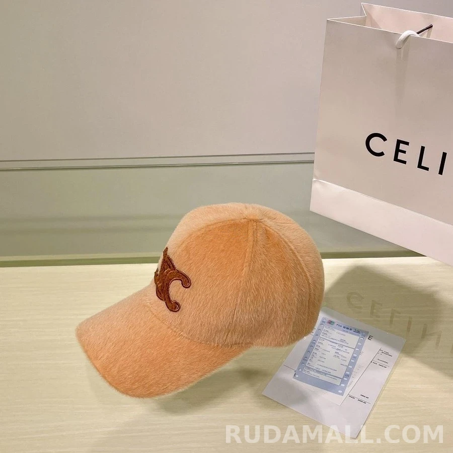 셀린느 셀린느 트리옹프 퍼 베이스볼 캡 상세 이미지