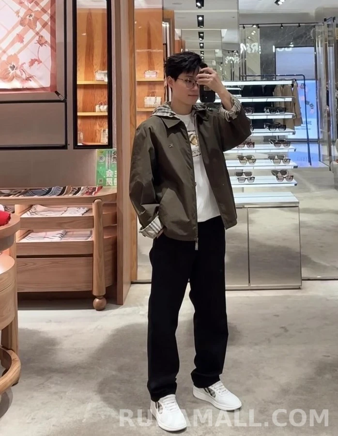버버리 버버리 후드 로고 코튼 자켓 상세 이미지