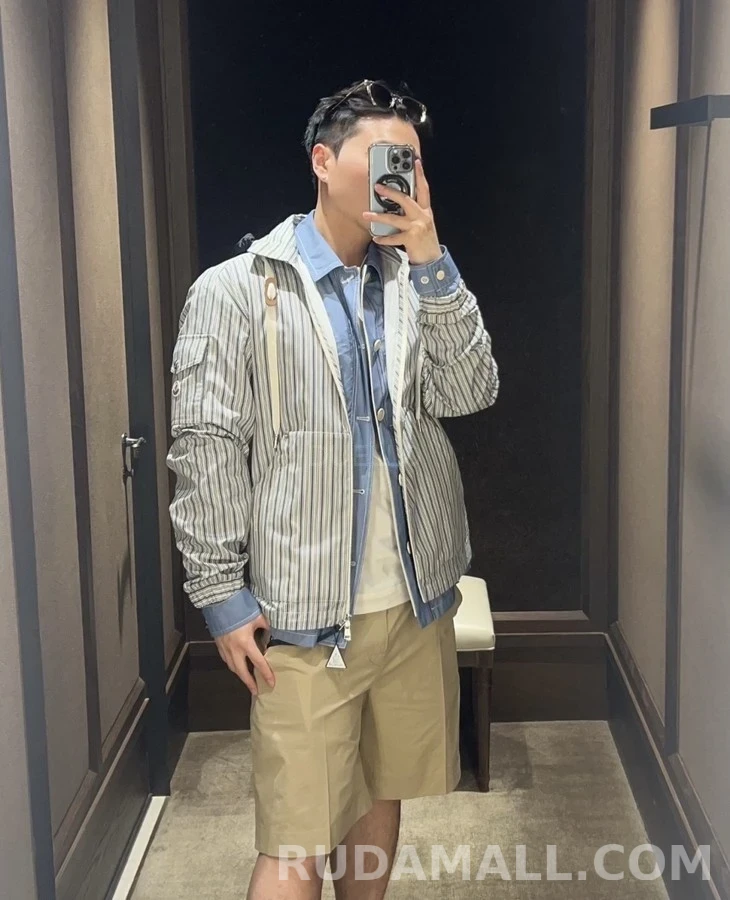 몽클레어 몽클레어 탈부착 후드 스트라이프 자켓 상세 이미지