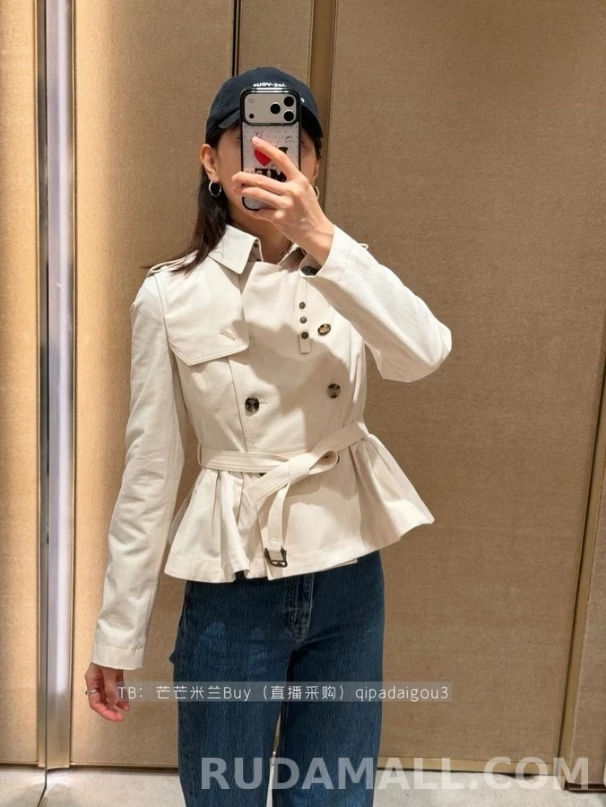 버버리 버버리 벨티드 더블 플레어 자켓 상세 이미지