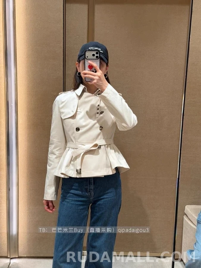 버버리 버버리 벨티드 더블 플레어 자켓 상세 이미지
